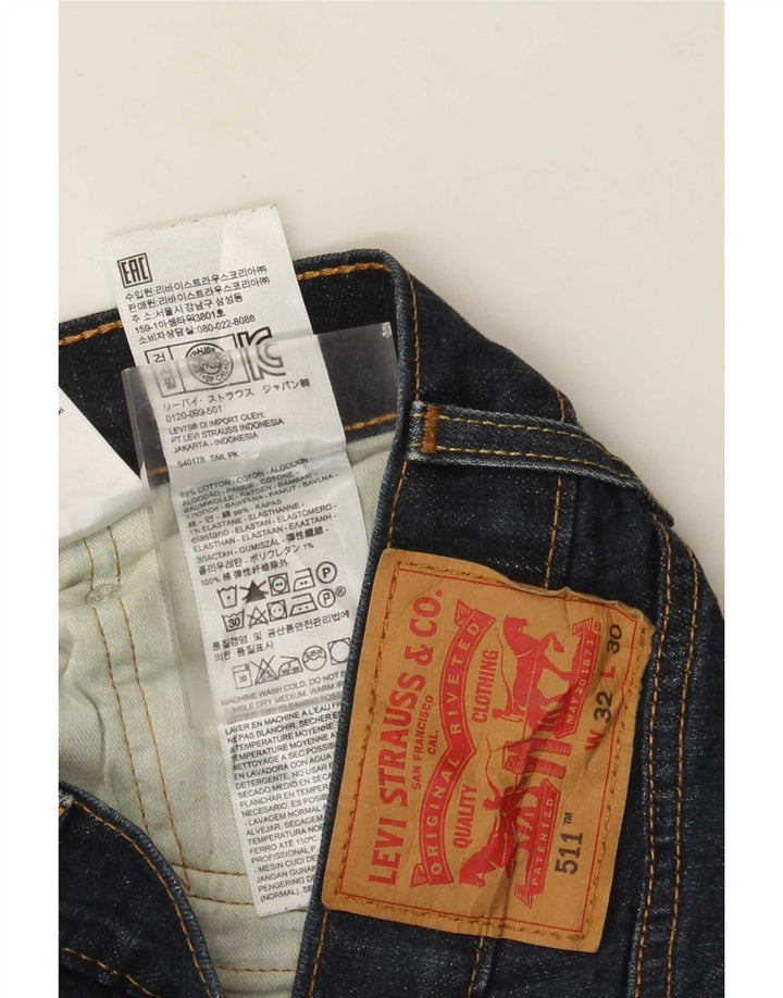 Levi's Mens 511 Slim Jeans W32 L30 Navy Blue Cotton