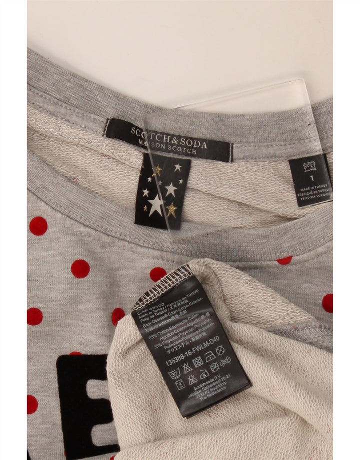 SCOTCH & SODA Γυναικείο φούτερ μεγάλου μεγέθους Jumper US 1 XS Grey Polka Dot