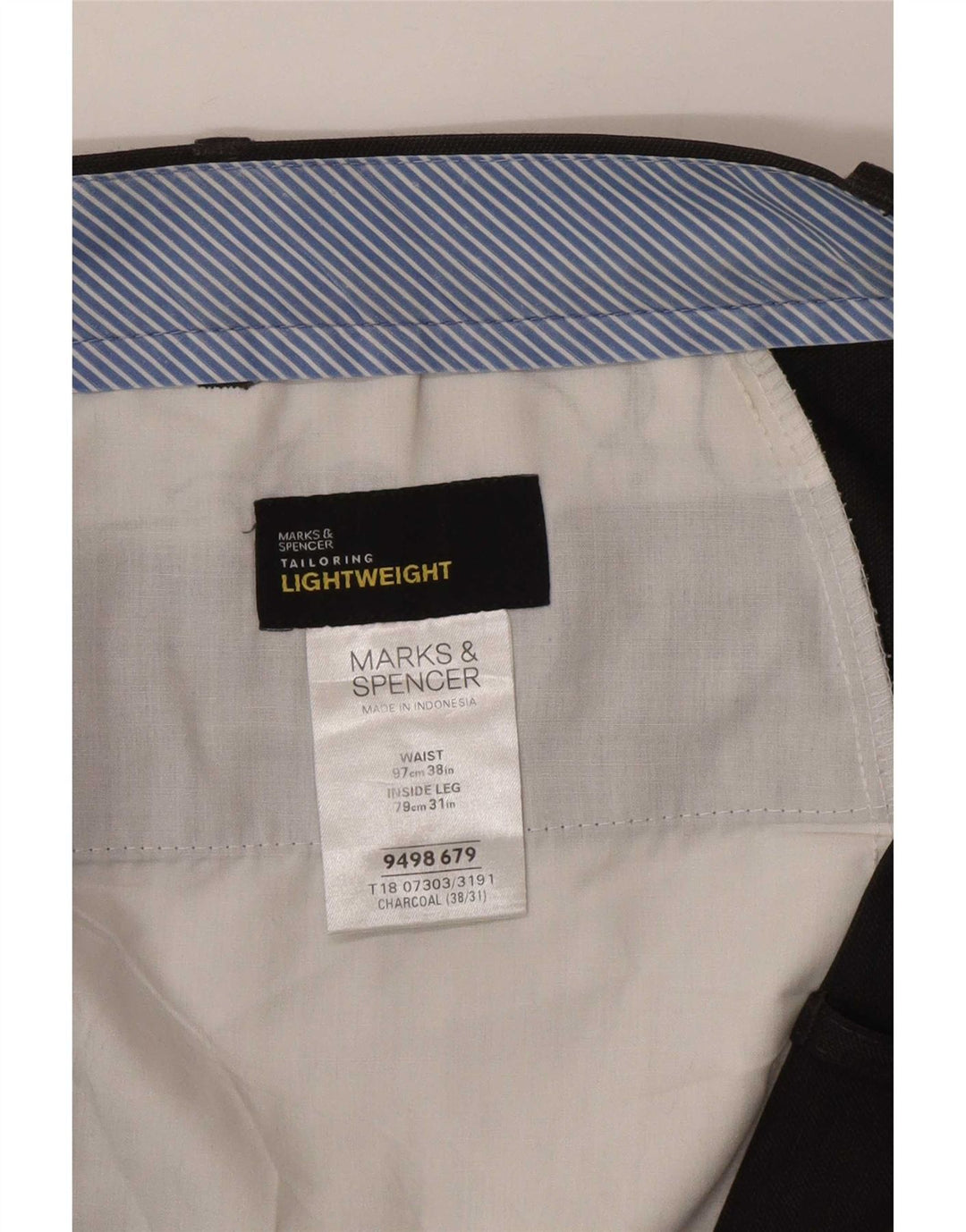 Marks & Spencer Ανδρικό ίσιο παντελόνι W38 L31 Γκρι Πολυεστέρας
