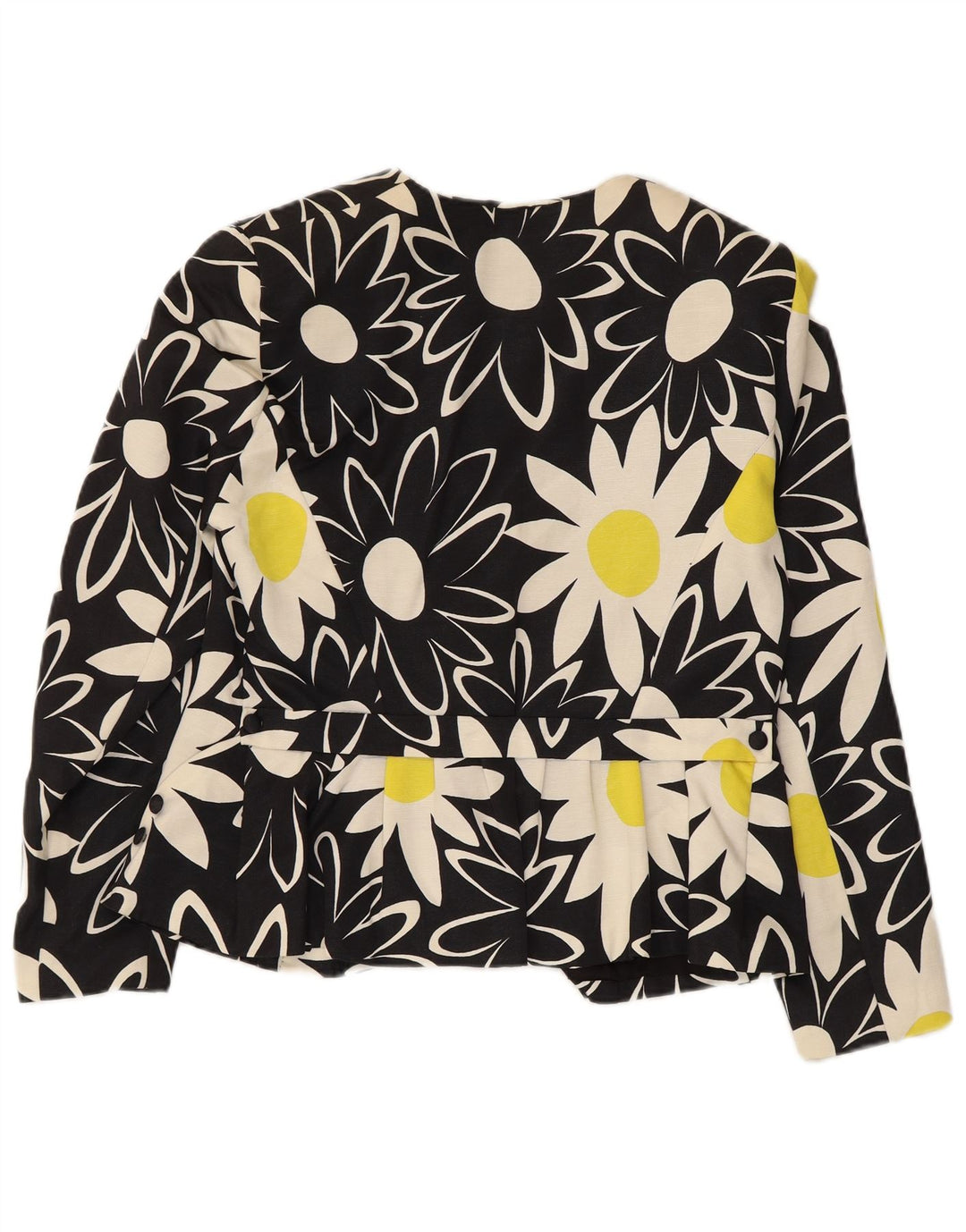 Vintage γυναικείο σακάκι 2 κουμπιών UK 14 Medium Black Floral
