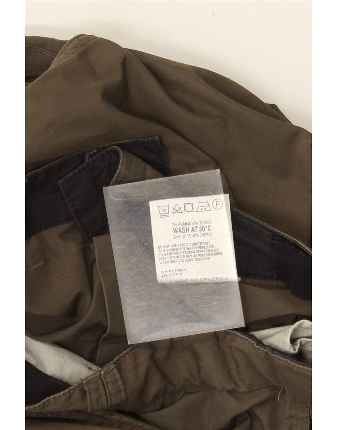 MARKS & SPENCER Ανδρικό ίσιο παντελόνι Cargo W40 L31 Πράσινο Πολυαμίδιο