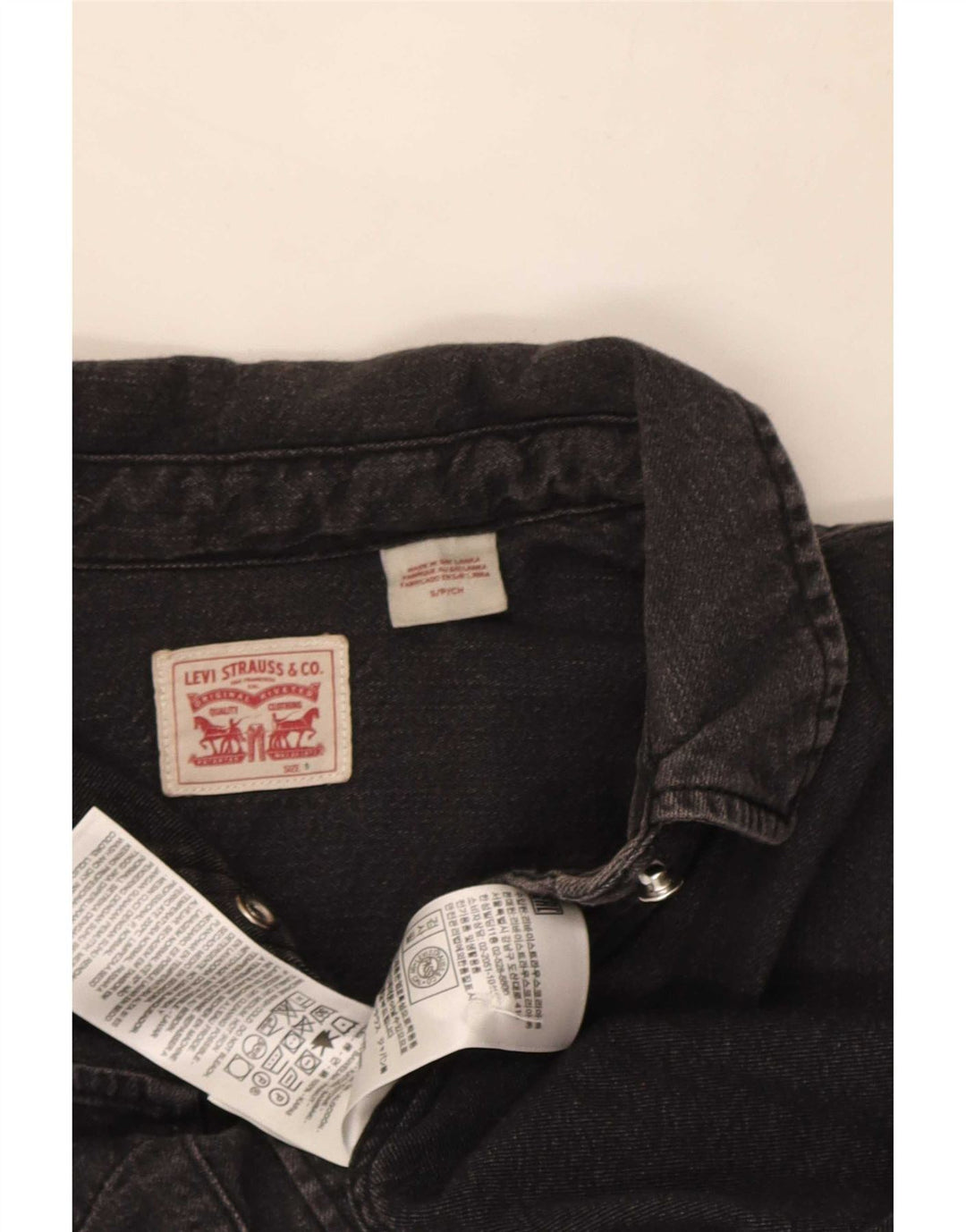 Γυναικείο τζιν πουκάμισο Levi's UK 10 Small μαύρο βαμβακερό