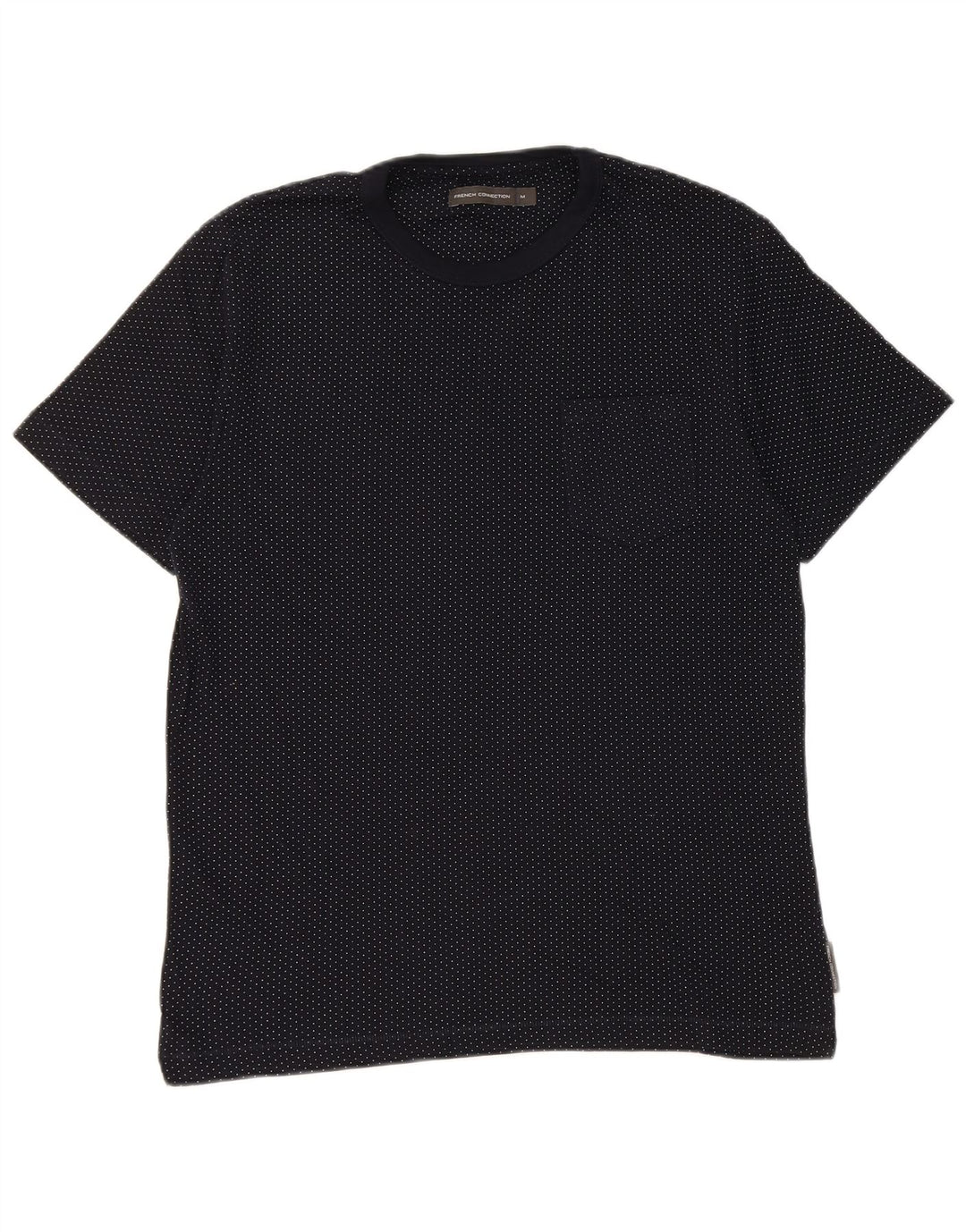 Ανδρικό T-Shirt French Connection Top Μεσαίο μπλε ναυτικό βαμβακερό στίγμα