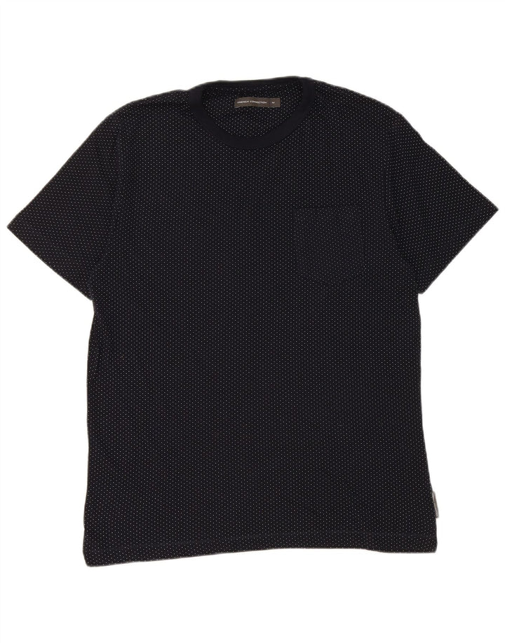Ανδρικό T-Shirt French Connection Top Μεσαίο μπλε ναυτικό βαμβακερό στίγμα