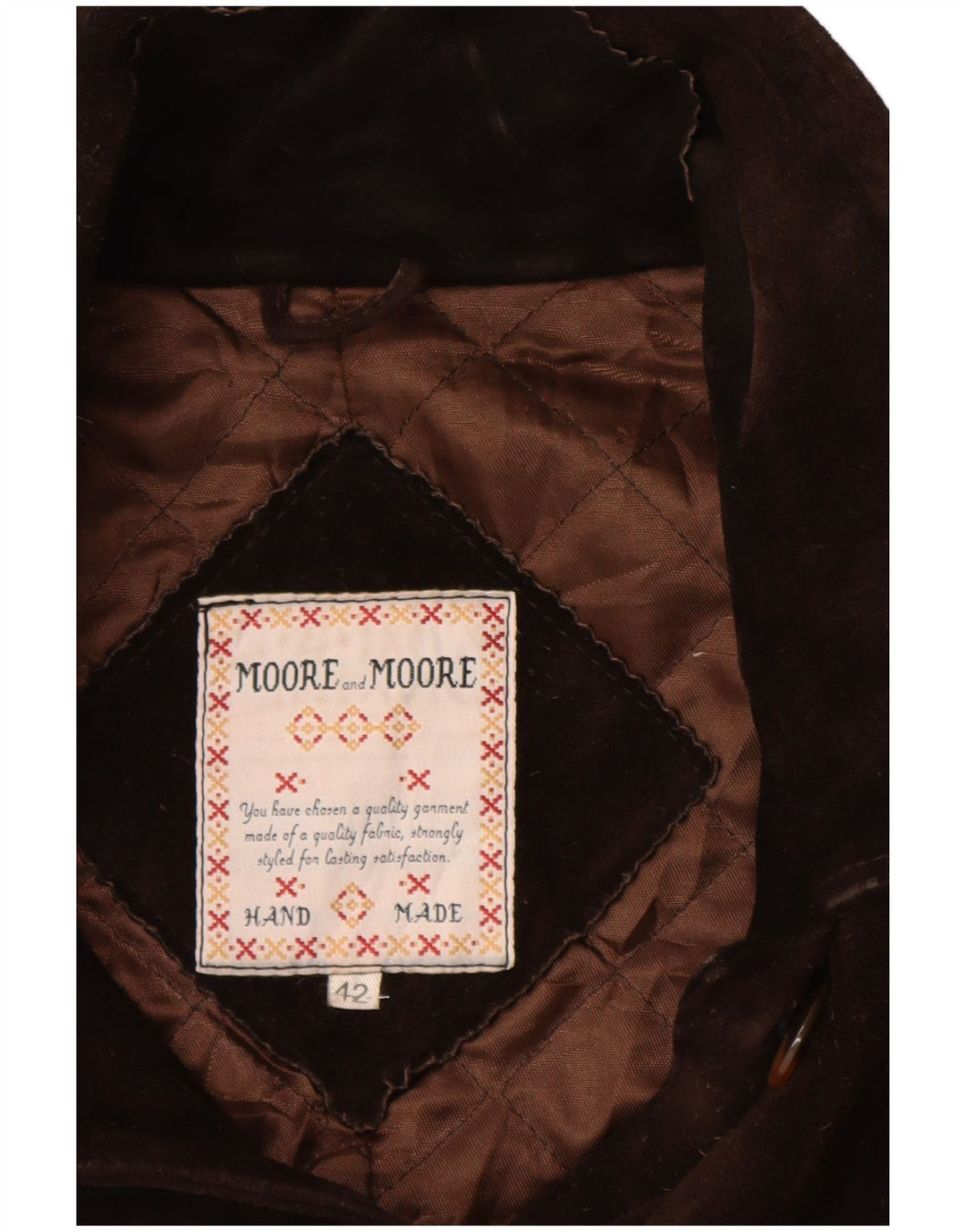 Γυναικείο Suede Jacket VINTAGE IT 42 Δερμάτινο Μεσαίο Καφέ