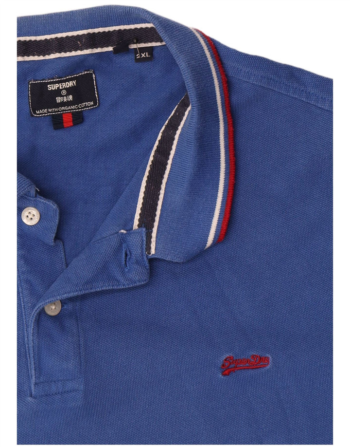 Ανδρικό μπλουζάκι πόλο Superdry 2XL Μπλε βαμβακερό