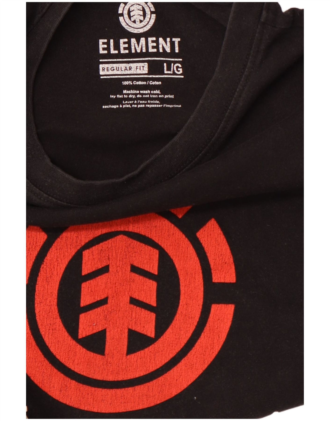 Element Ανδρικό T-Shirt Regular Fit Top μεγάλο μαύρο βαμβακερό
