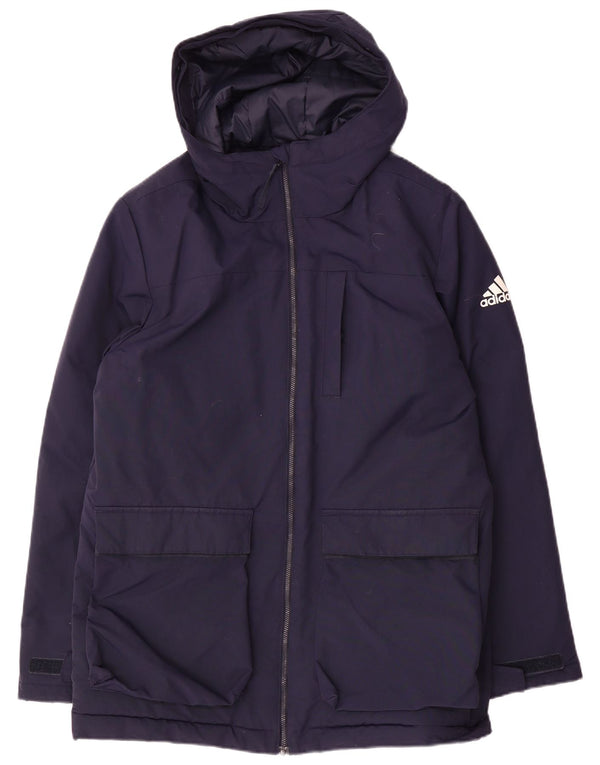 Ανδρικό τζάκετ με κουκούλα Adidas UK 38 Medium Navy Blue Polyamide