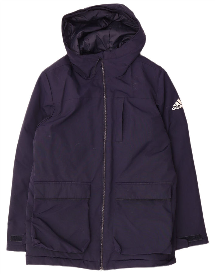 Ανδρικό τζάκετ με κουκούλα Adidas UK 38 Medium Navy Blue Polyamide