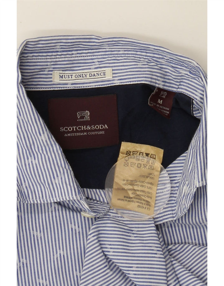SCOTCH & SODA Mens Shirt Medium Blue Pinstripe Cotton