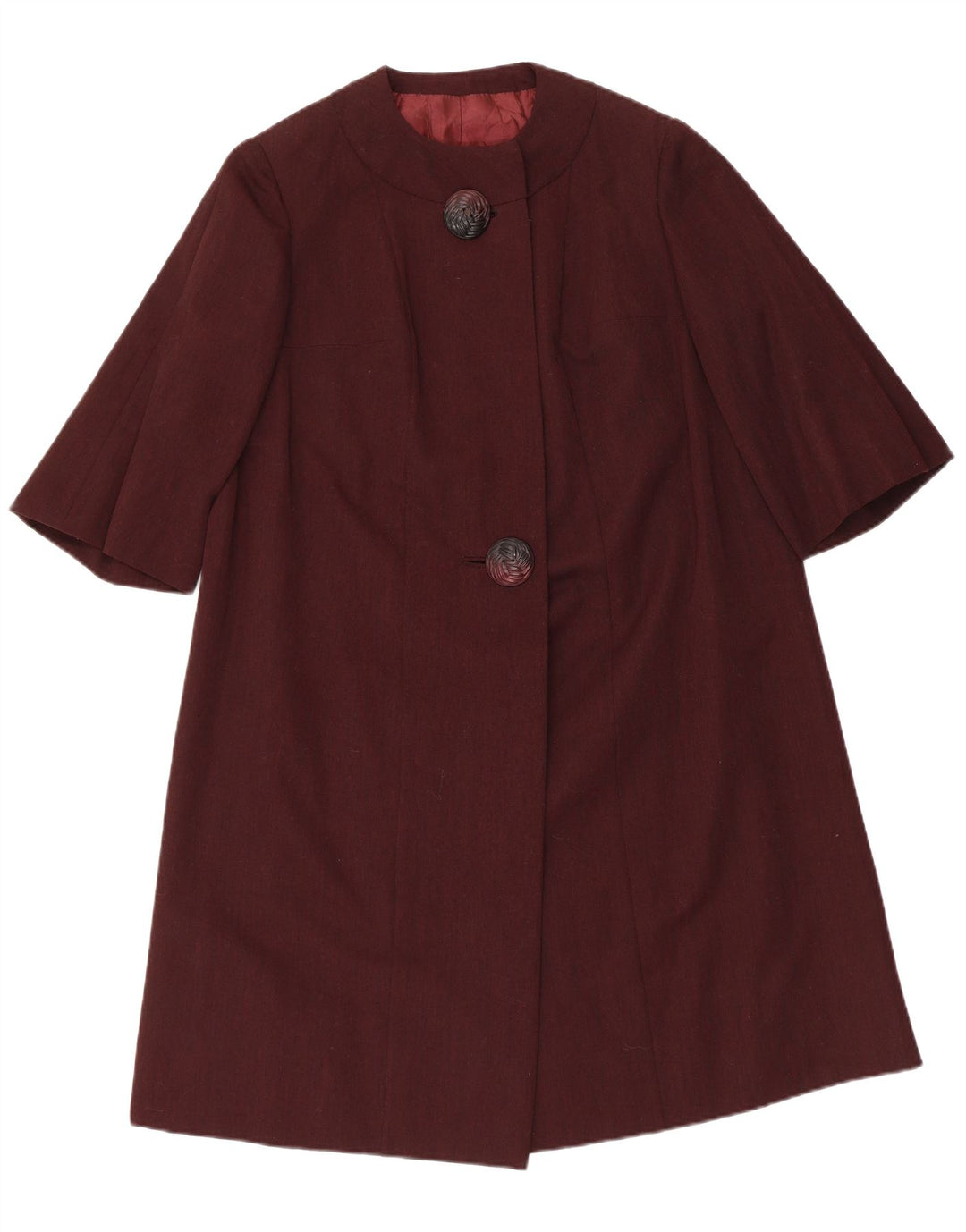 VINTAGE Γυναικείο Παλτό UK 14 Medium Maroon