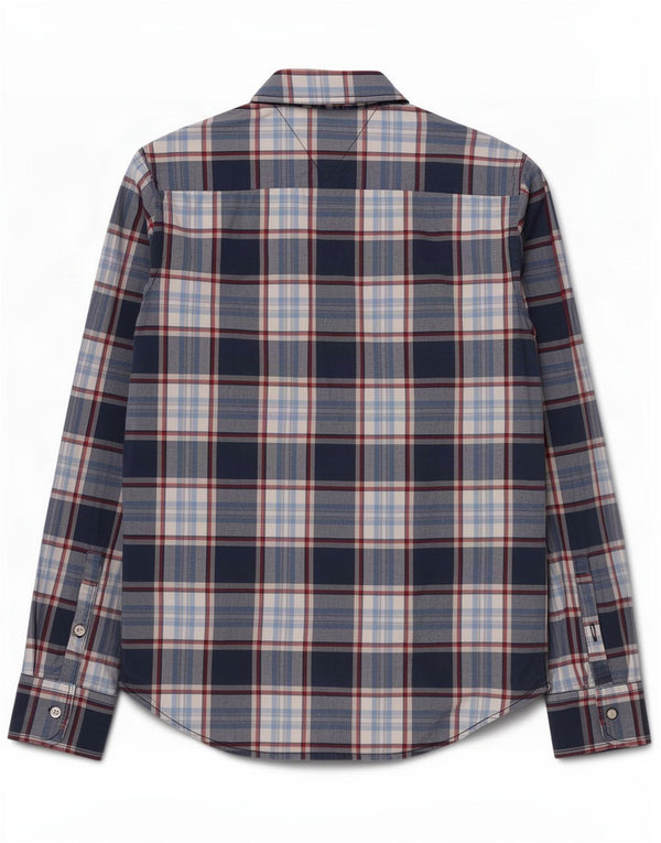 Ανδρικό πουκάμισο Tommy Hilfiger Medium Navy Blue Check Cotton