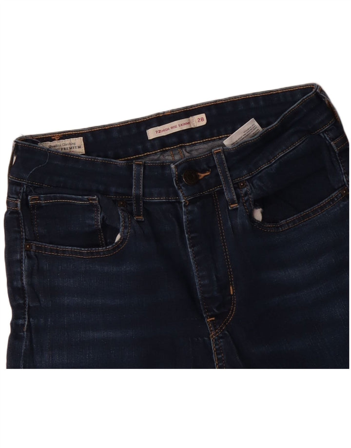 LEVI'S Γυναικείο 721 Ψηλό Skinny Jeans W28 L28 Navy Blue Cotton