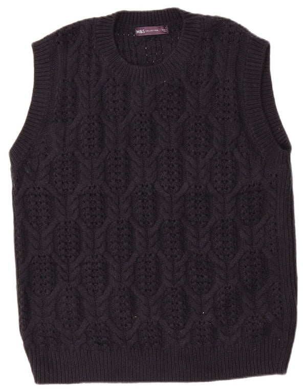 Marks & Spencer Γυναικείο γιλέκο Tank Top UK 16 Large Navy Blue Acrylic