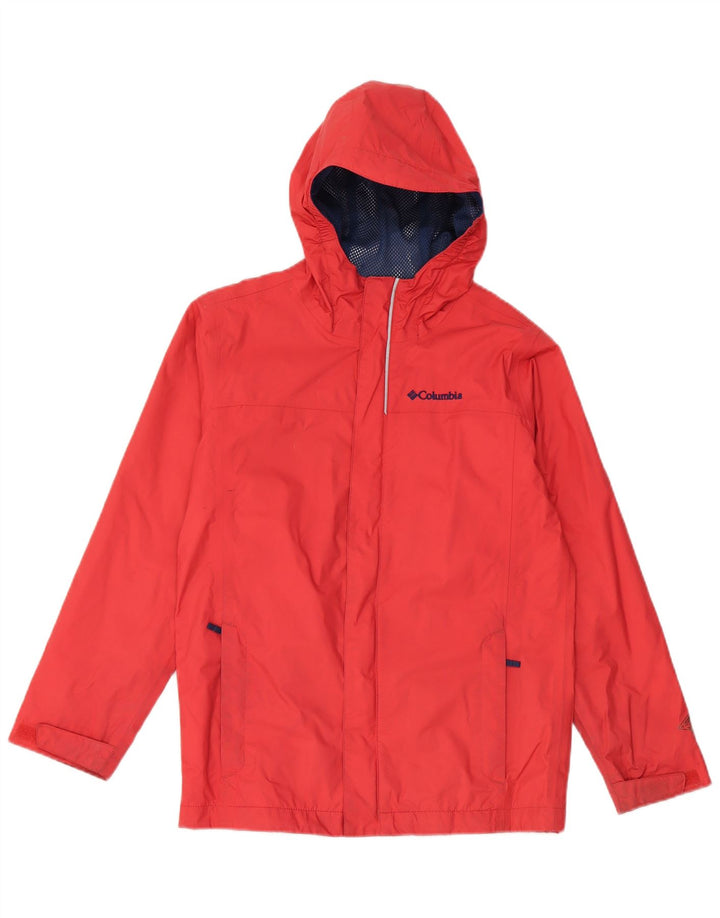 COLUMBIA Γυναικείο μπουφάν βροχής με κουκούλα UK 12 Medium Red Nylon