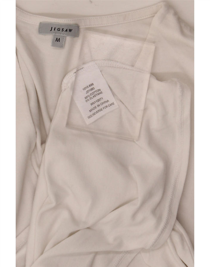 JIGSAW Γυναικείο τοπ μακρυμάνικο UK 12 μεσαίο λευκό βαμβακερό