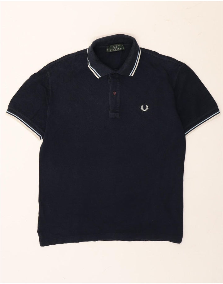 Fred Perry Ανδρικό πουκάμισο πόλο με μεσαίο μπλε ναυτικό βαμβακερό ριγέ