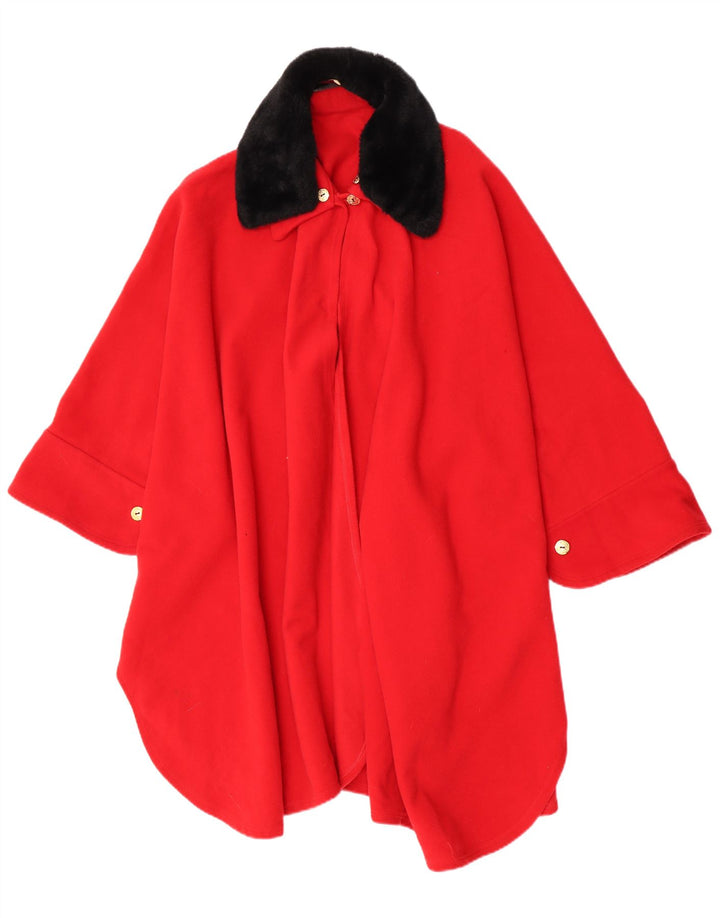 Vintage Γυναικείο Παλτό Poncho One Size Κόκκινο