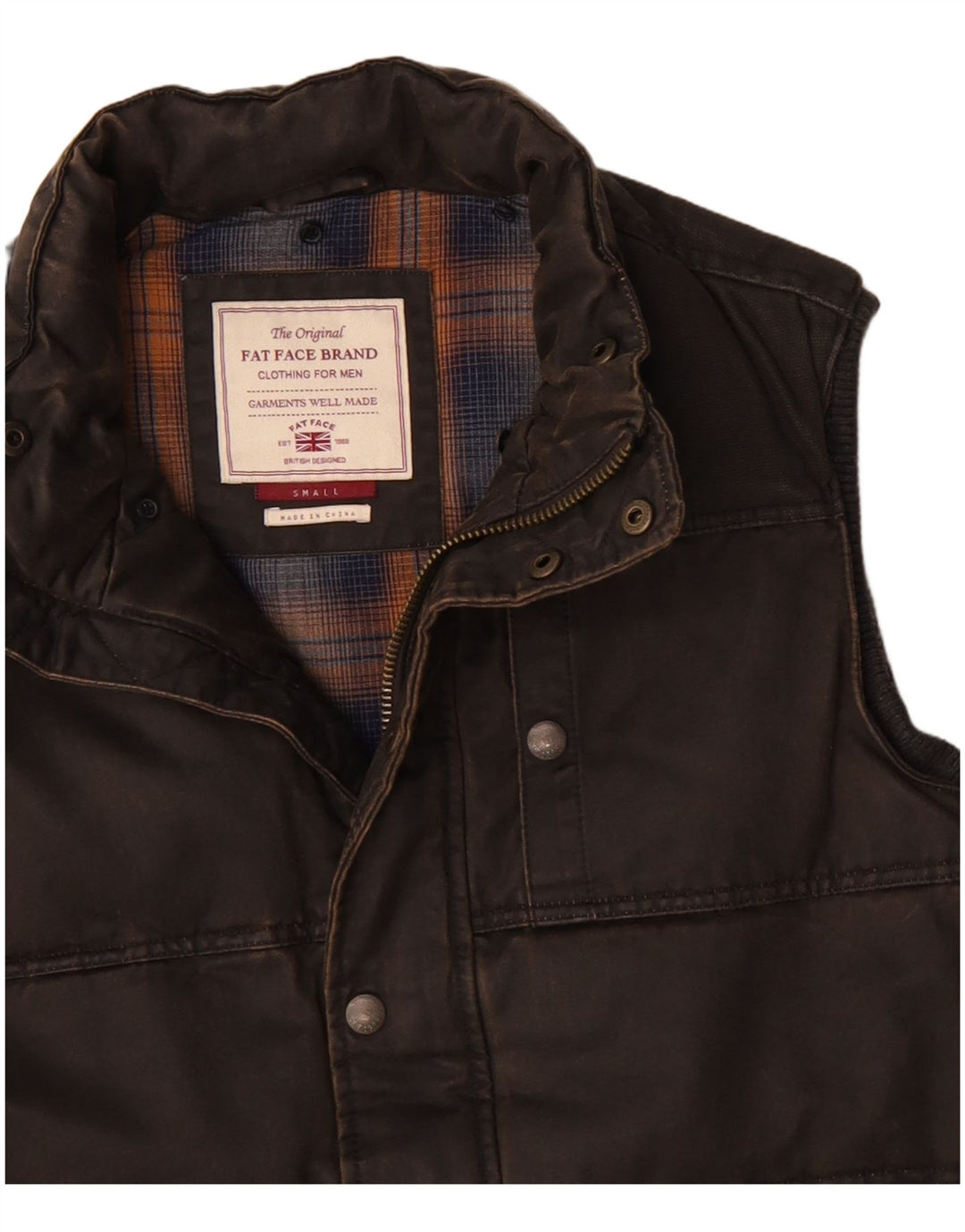 FAT FACE Ανδρικό padded Gilet UK 36 Small Brown Βαμβακερό