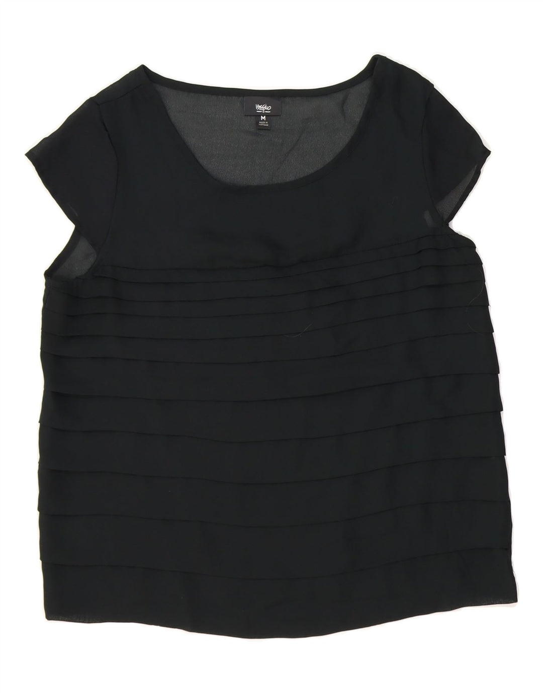 MOSSIMO Womens Blouse Top UK 14 Medium Black Polyester Vintage Mossimo and Second-Hand Mossimo from Messina Hembry 