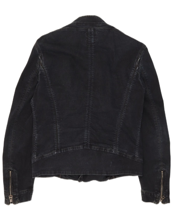 Guess Ανδρικό Denim Biker Jacket UK 36 Small Black Cotton