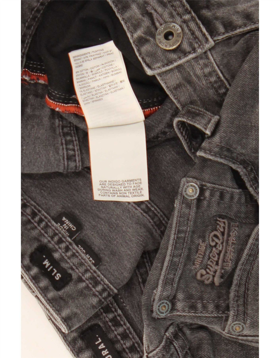 Ανδρικό σορτς Superdry Corporal Slim τζιν W32 Μεσαίο γκρι βαμβακερό