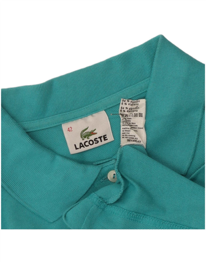 Lacoste Γυναικείο Πόλο Μπλουζάκι Νούμερο 42 Μεγάλο Μπλε Βαμβακερό