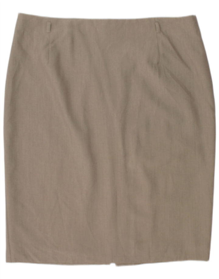 Marks & Spencer Γυναικεία Pencil Φούστα UK 20 2XL W42 Beige Polyester