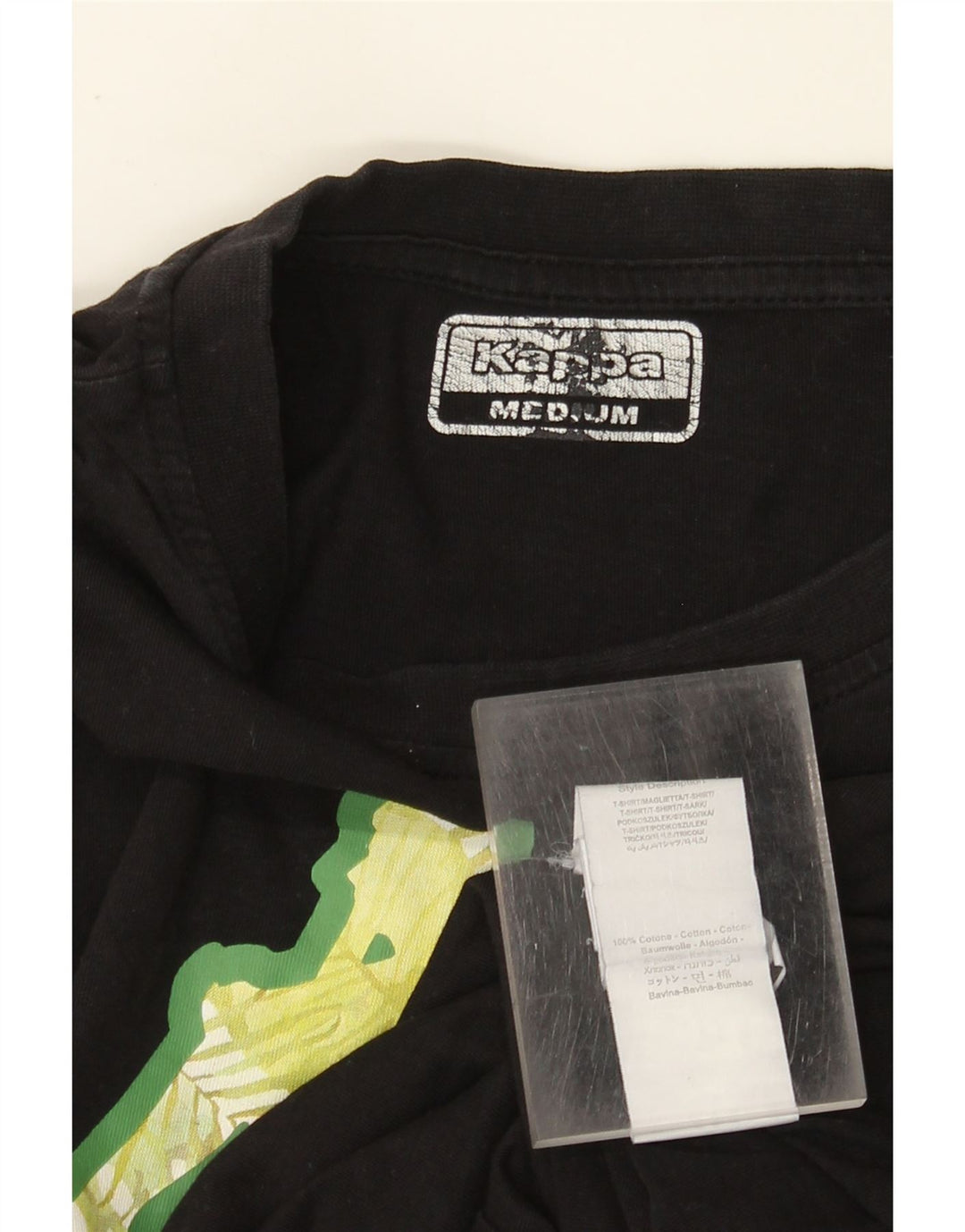 Kappa Γυναικείο T-Shirt Top UK 14 Medium Black Cotton