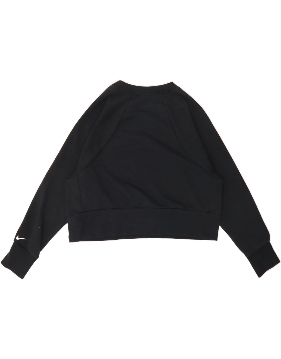 NIKE Womens Dri Fit Crop Graphic Sweatshirt Jumper UK 14 Medium Black Vintage Nike and Second-Hand Nike from Messina Hembry 
