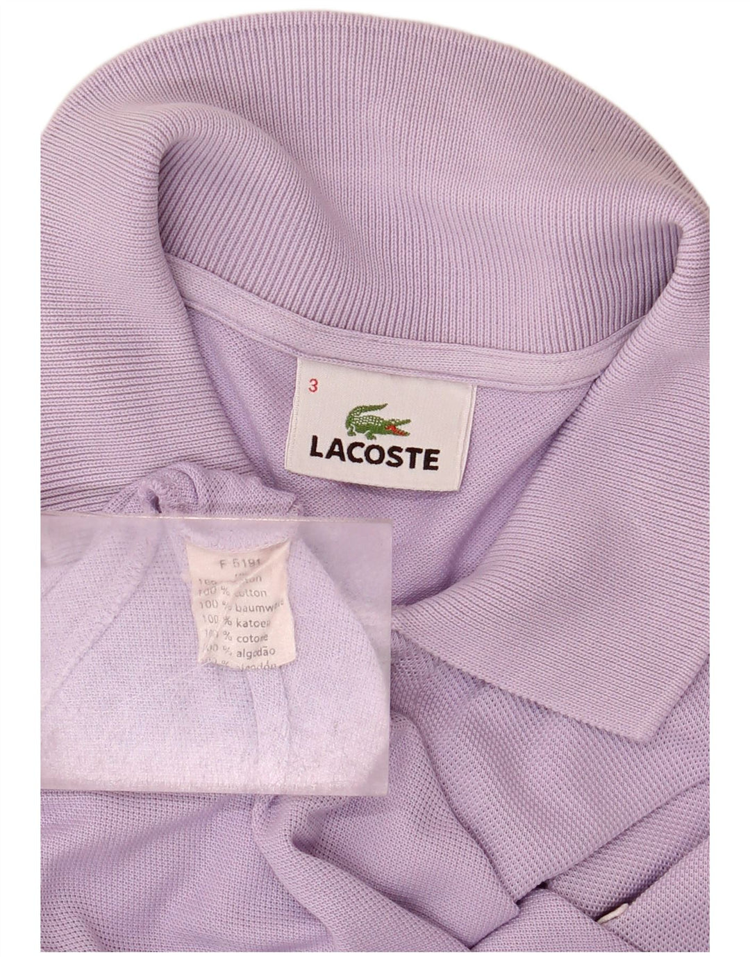 Ανδρικό μπλουζάκι πόλο Lacoste, μέγεθος 3, μικρό μωβ, βαμβακερό