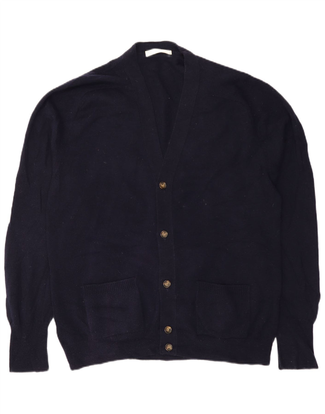 Ανδρικό πουλόβερ ζακέτα Marks & Spencer IT 52/54 Large Navy Blue Lambswool