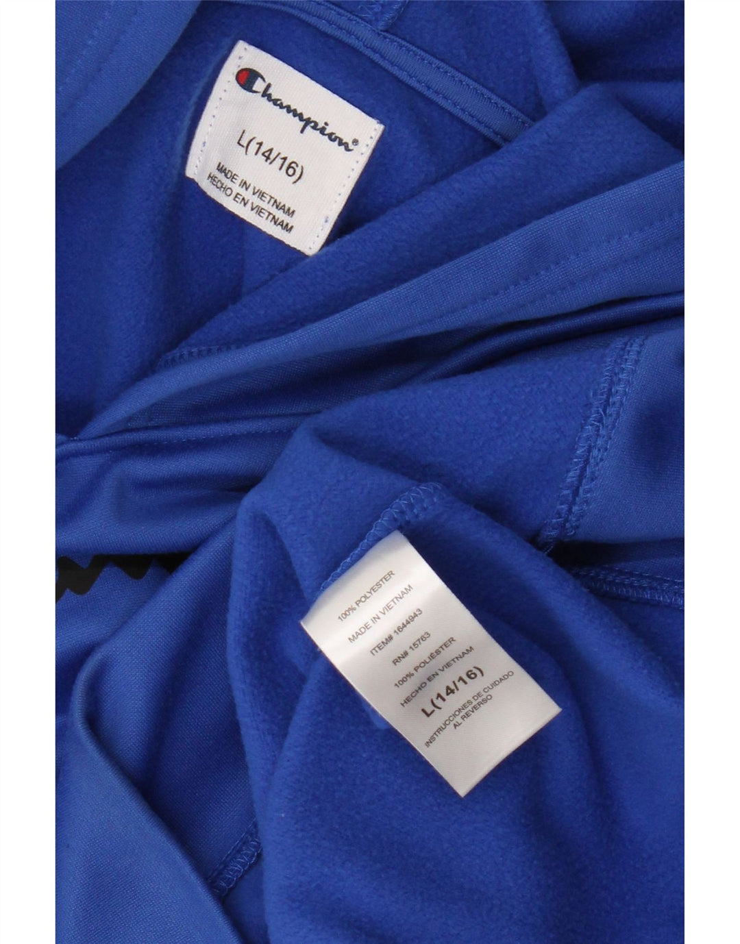 Champion Boys Graphic Hoodie Jumper 14-15 Years Large Blue Polyester