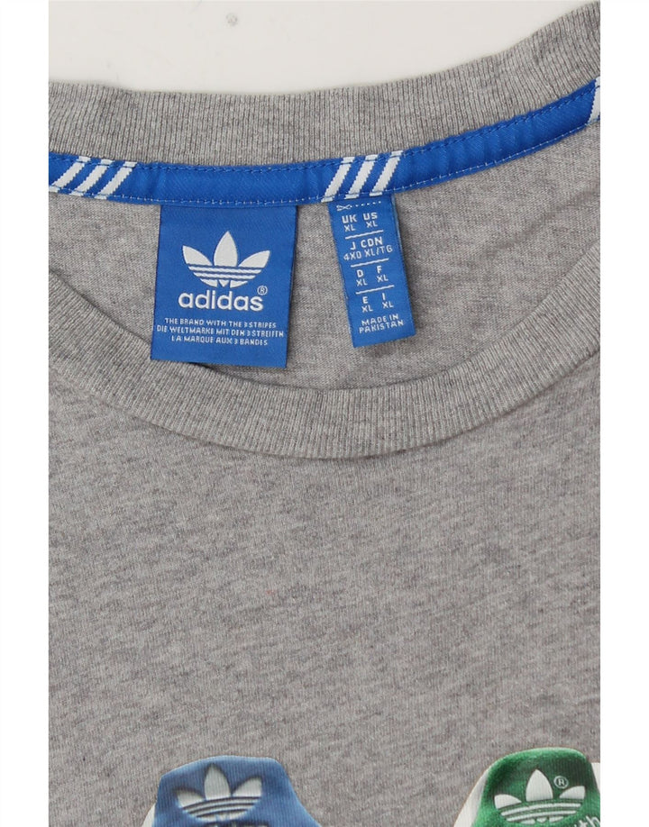 Ανδρικό γραφικό T-Shirt ADIDAS Top XL Γκρι
