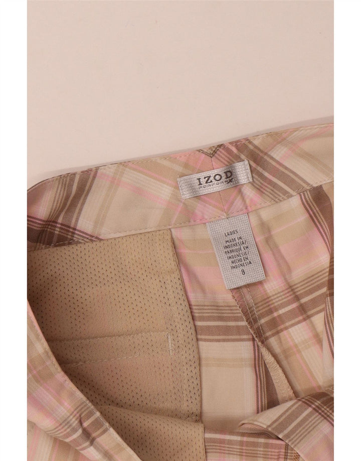 Izod Γυναικείο σορτς Chino US 8 Medium W32 Pink Check Polyester