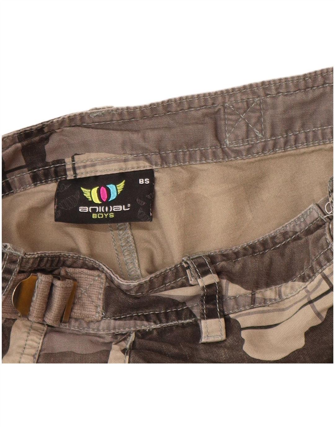 Σορτς ANIMAL Boys Cargo 7-8 ετών W24 Γκρι βαμβακερό καμουφλάζ