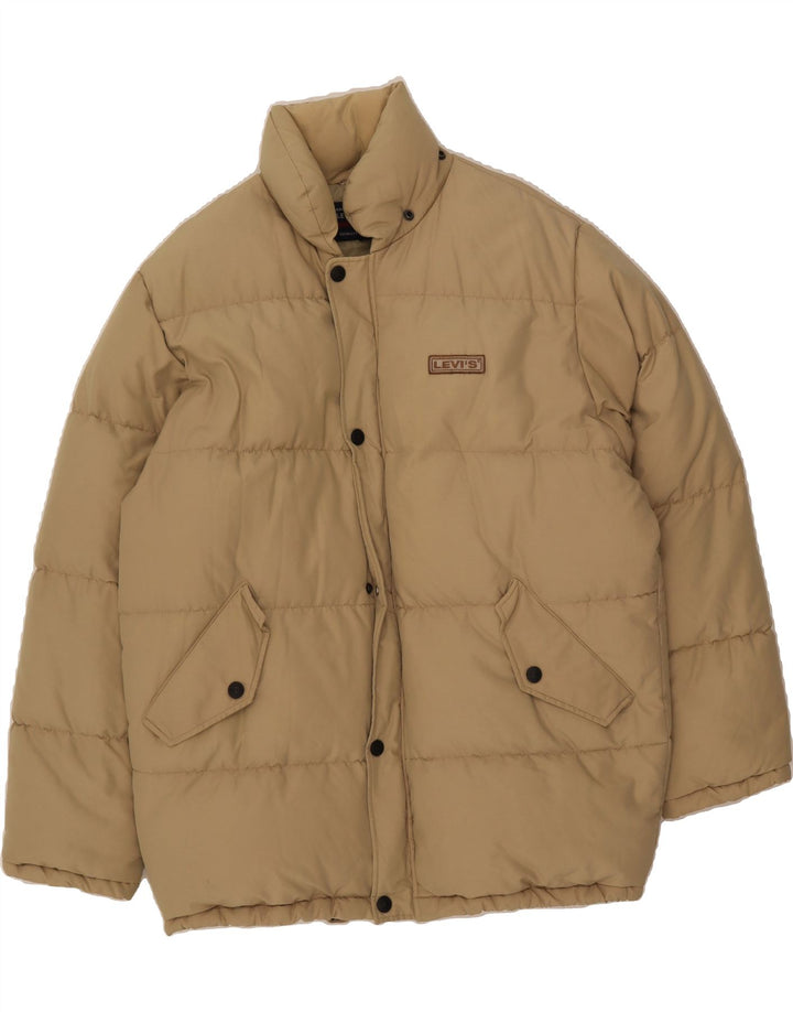 LEVI'S Mens Padded Jacket UK 38 Medium Beige Nylon Vintage Levi's and Second-Hand Levi's from Messina Hembry 