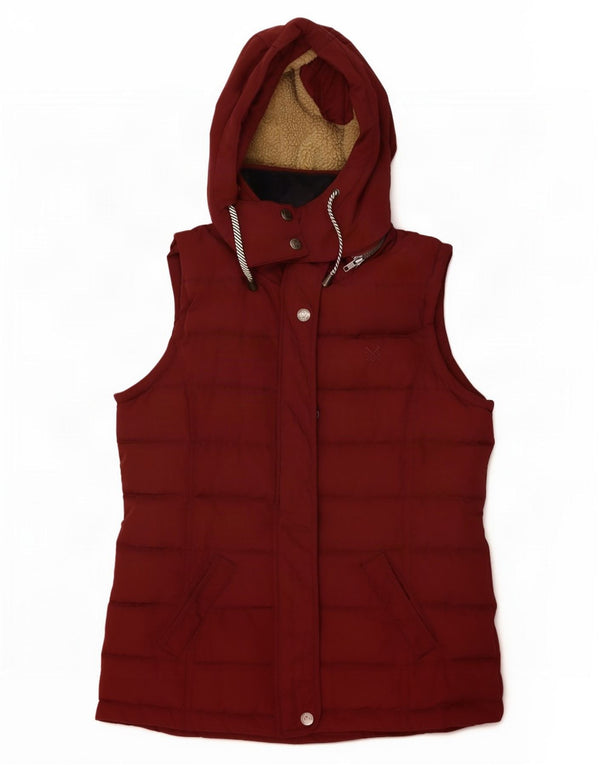 Crew Clothing Γυναικεία κουκούλα με επένδυση Gilet UK 10 Small Burgundy Polyester
