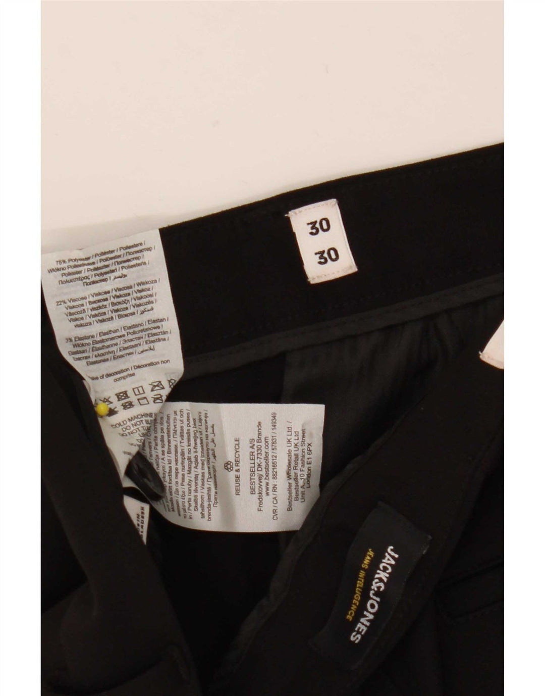 Jack & Jones Ανδρικό παντελόνι Chino Marco Slim W30 L30 μαύρο πολυεστέρα