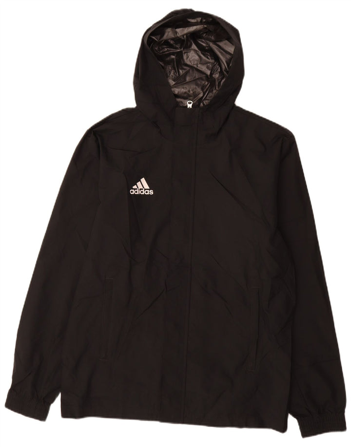 Adidas Ανδρικό μπουφάν βροχής με κουκούλα UK 36 Small Black Polyester