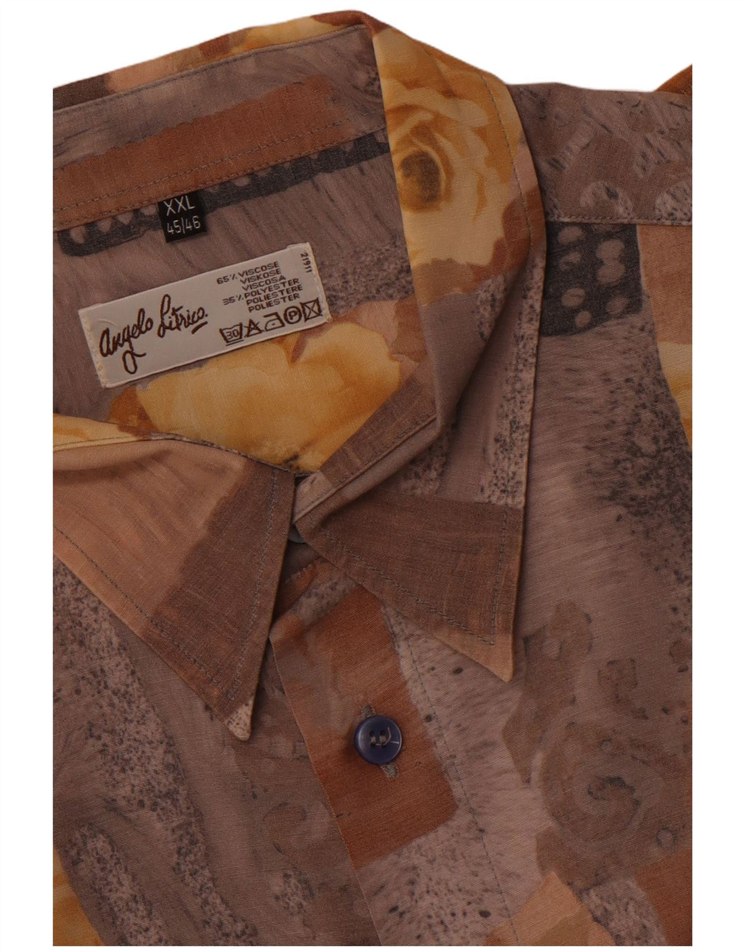 Ανδρικό πουκάμισο Angelo Litrico μέγεθος 45/46 2XL πολύχρωμο συνονθύλευμα βισκόζη