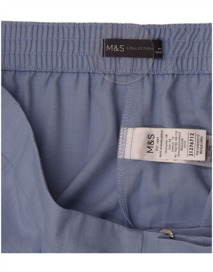 Marks & Spencer Γυναικείο παντελόνι με κανονική εφαρμογή UK 16 Large W34 L28 Blue