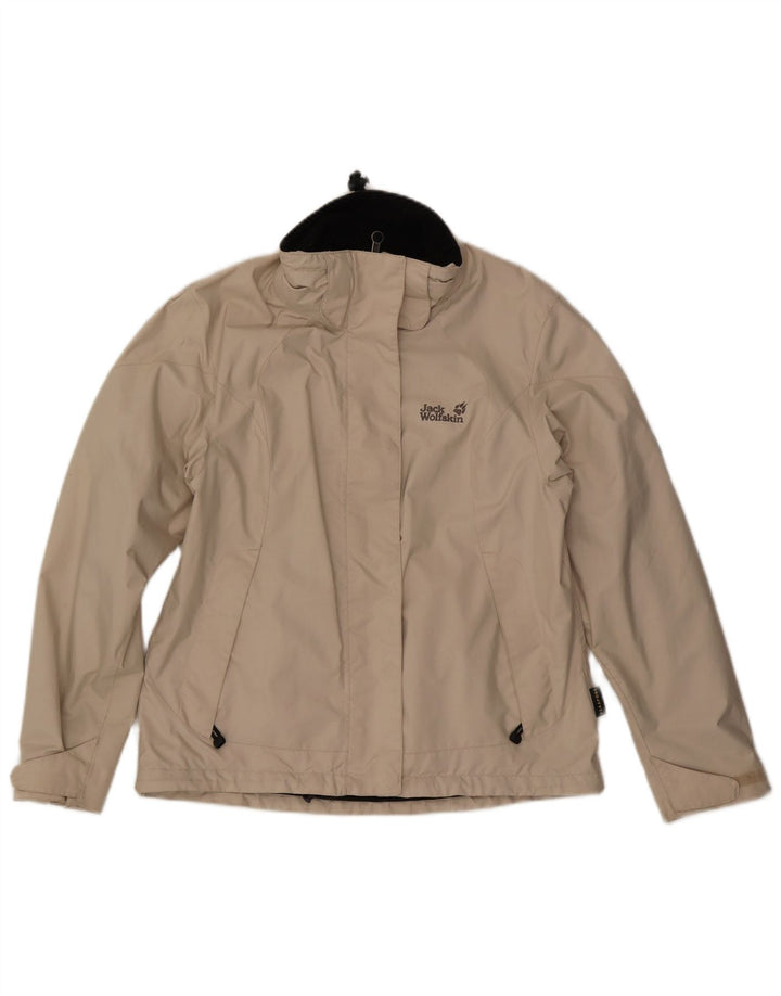 Γυναικείο μπουφάν βροχής JACK WOLFSKIN UK 12 Medium Beige Polyester