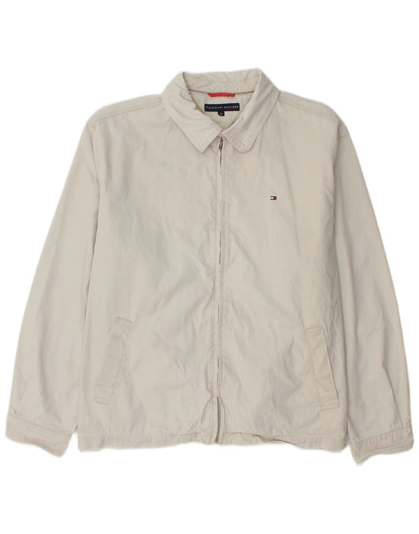 TOMMY HILFIGER Ανδρικό Bomber Jacket UK 42 XL Λευκό βαμβακερό