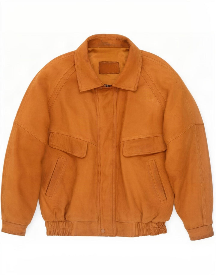 Vintage Ανδρικό Δερμάτινο Μπουφάν UK 42 XL Μπεζ