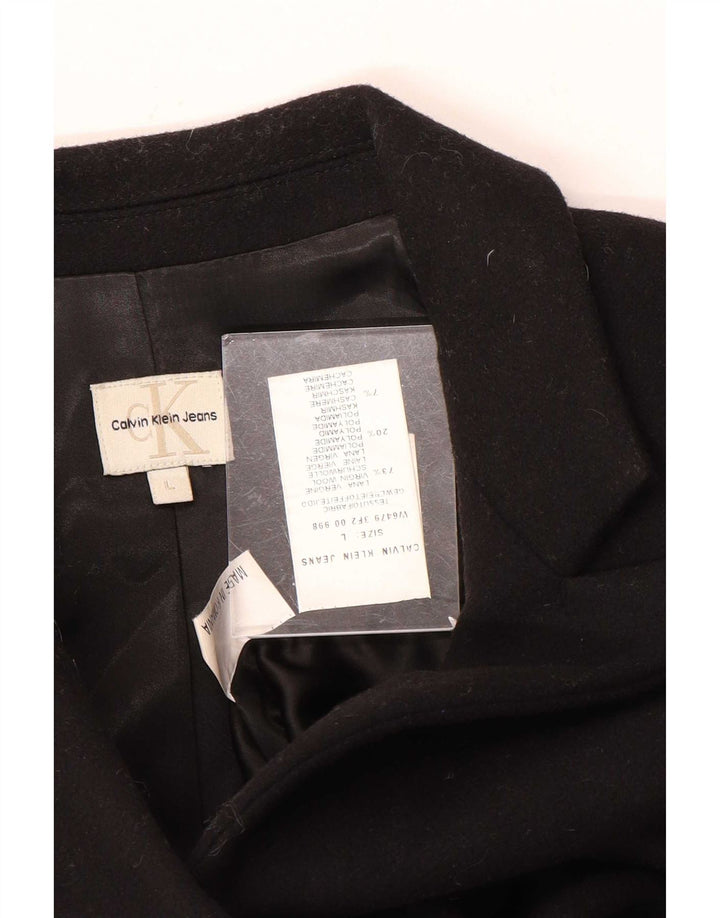 Calvin Klein Jeans Γυναικείο Πανωφόρι UK 14 Large Black Wool