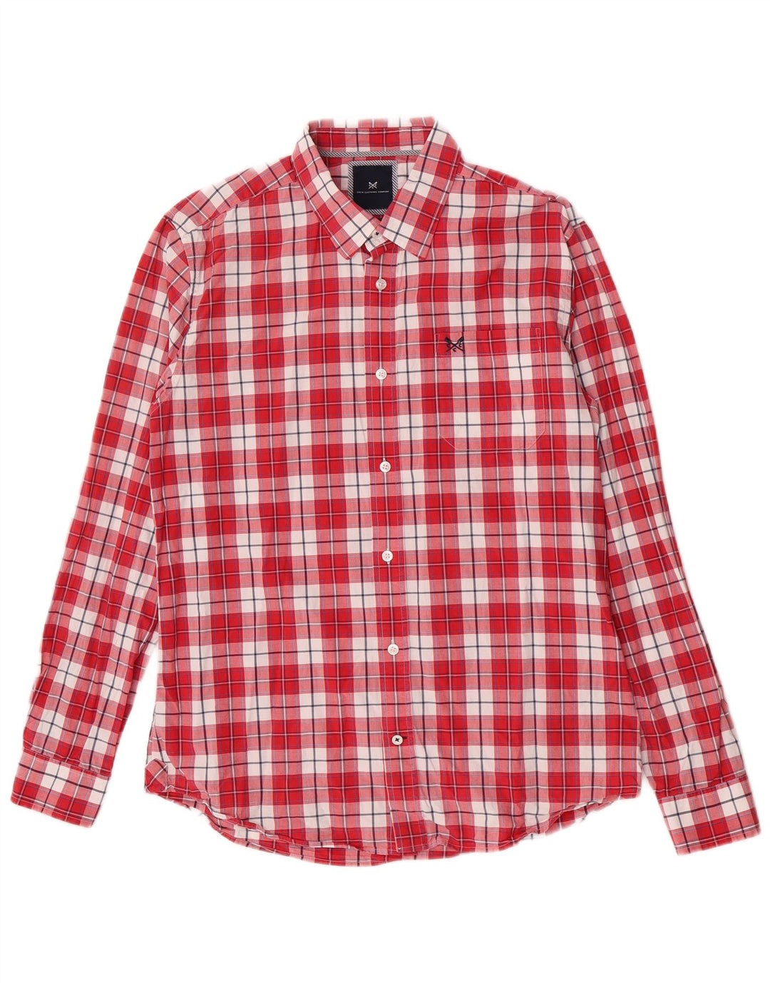 Ανδρικό πουκάμισο Crew Clothing Slim Fit, μεγάλο κόκκινο βαμβακερό