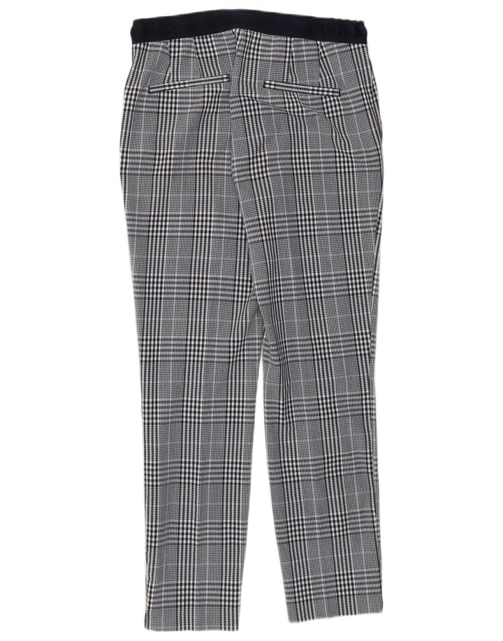 Zara Γυναικείο Slim Cropped Παντελόνι Small W26 L26 Navy Blue Check Polyester