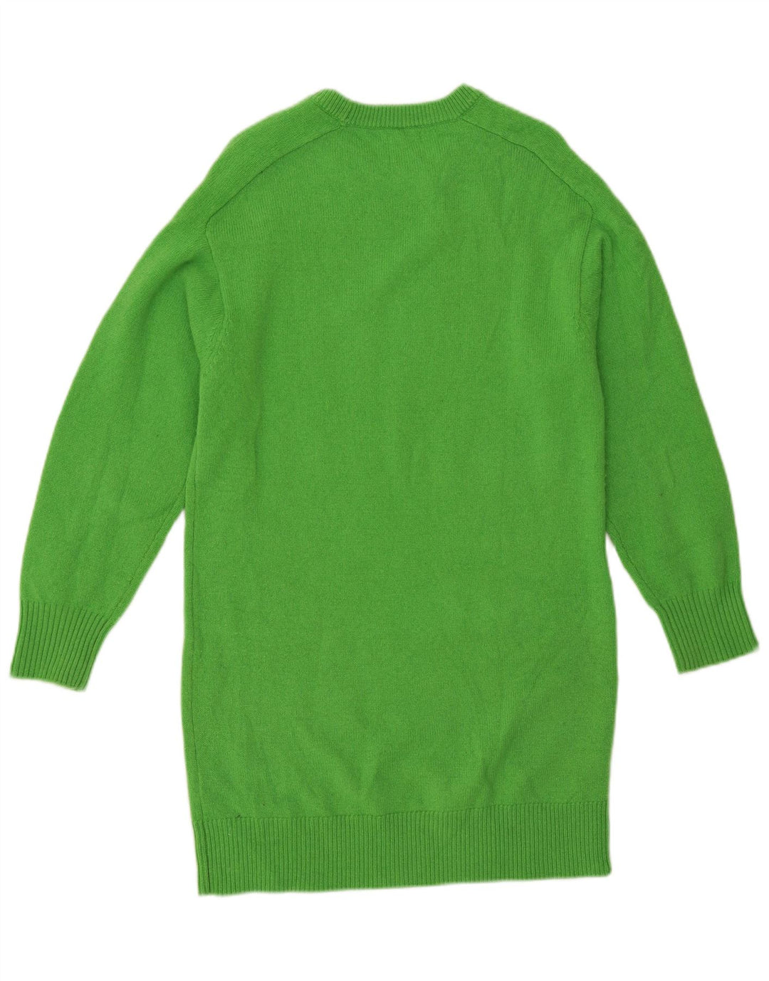 MASSIMO DUTTI Γυναικείο πουλόβερ Longline Crew Neck Jumper UK 14 Medium Green