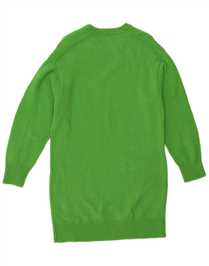 MASSIMO DUTTI Γυναικείο πουλόβερ Longline Crew Neck Jumper UK 14 Medium Green